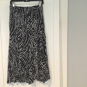 Navy and white polka dot skirt